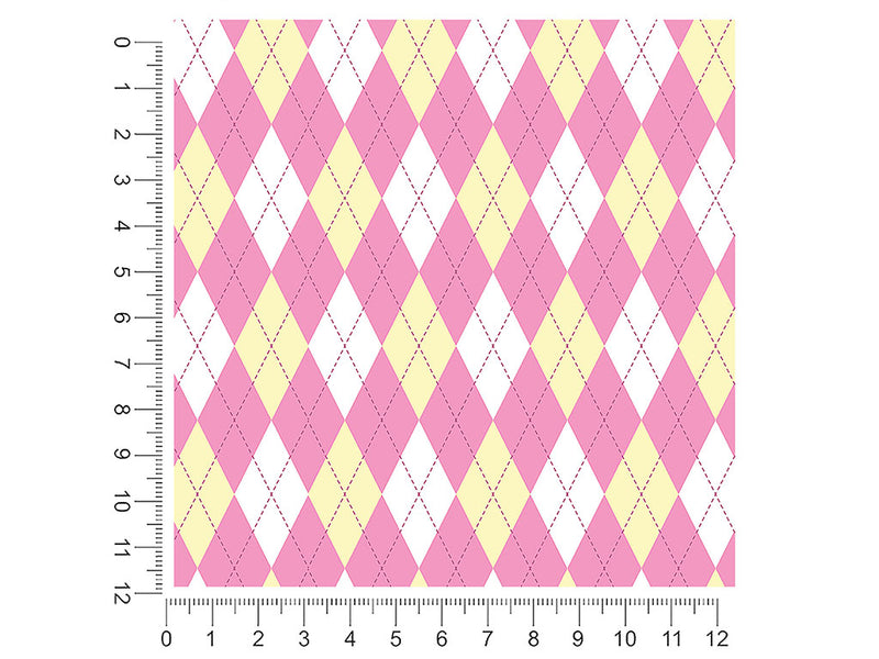 lemonade bubblegum argyle 1ft x 1ft Craft Sheets