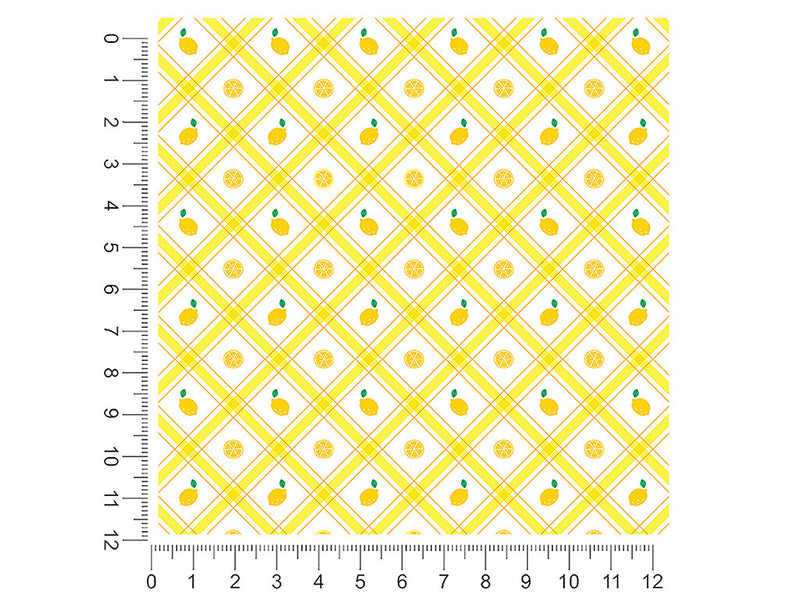 lemony plaid fruit 1ft x 1ft Craft Sheets