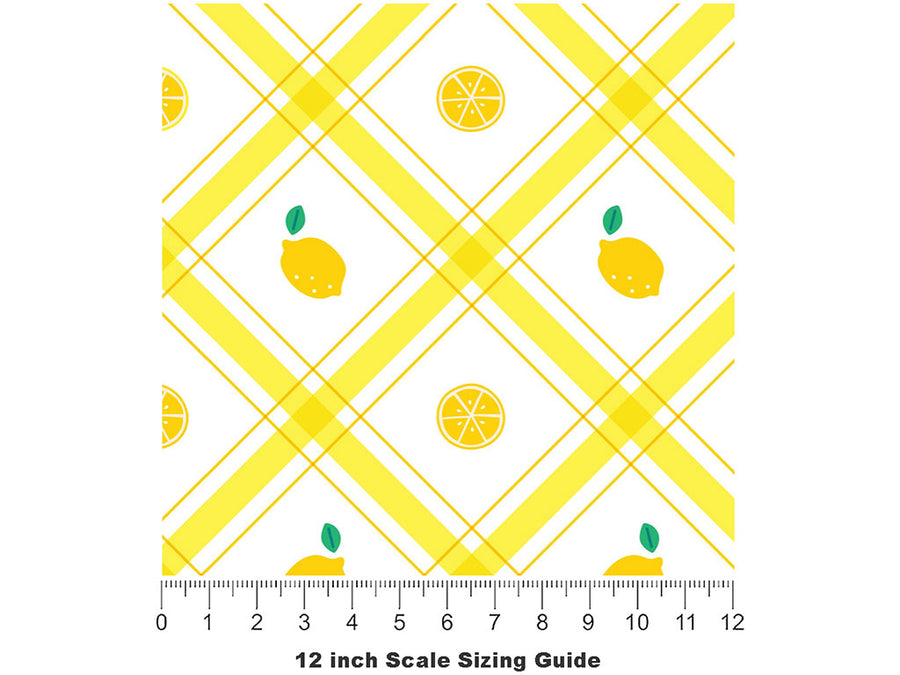 Lemony Plaid Fruit Vinyl Film Pattern Size 12 inch Scale~Rwraps Lemony Plaid Fruit Sizing Chart~2