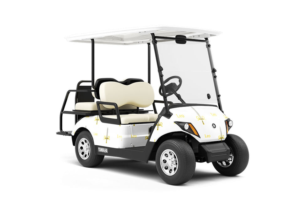 Leo Swords Astrology Wrapped Golf Cart