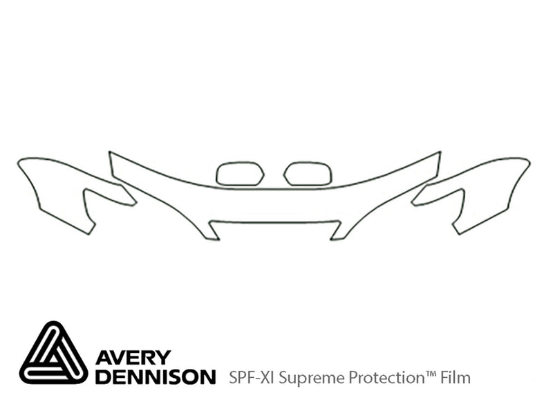 es Avery Dennison Clear Bra Hood Precut PPF Diagram