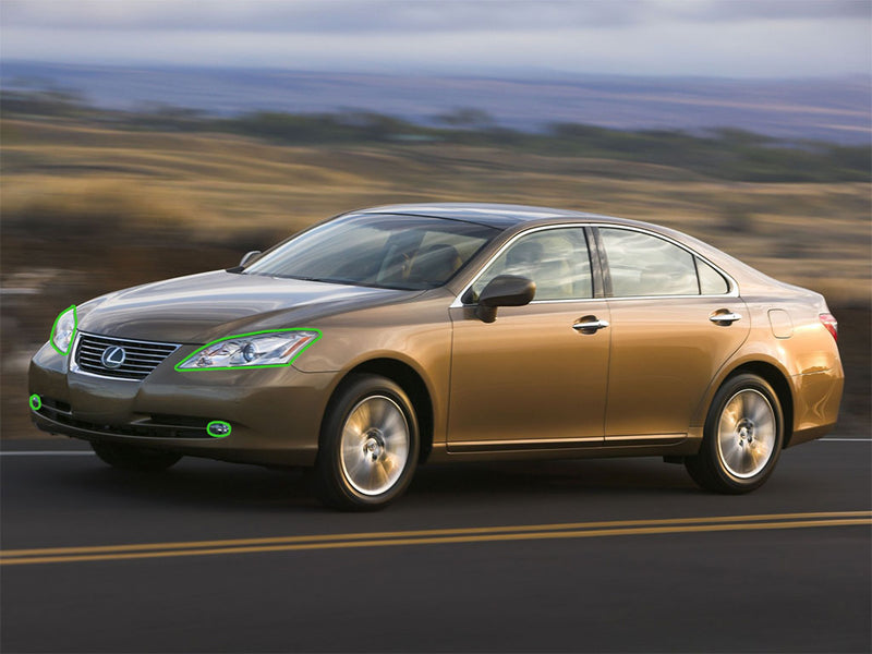 lexus es 2007-2009 Headlight Protection Installation Location