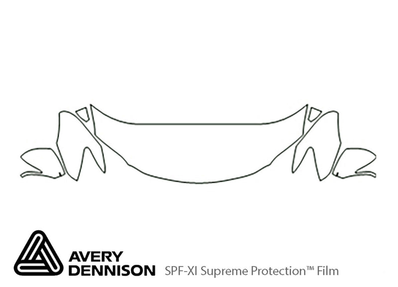 es Avery Dennison Clear Bra Hood Precut PPF Diagram