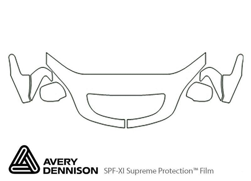 gx Avery Dennison Clear Bra Hood Precut PPF Diagram