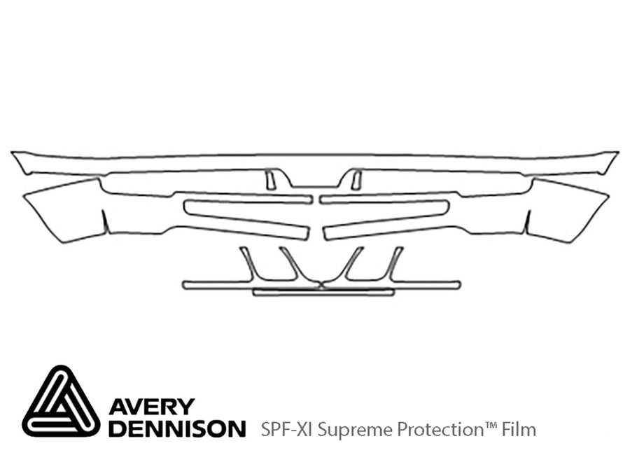 lx Avery Dennison Clear Bra Bumper Precut PPF Diagram
