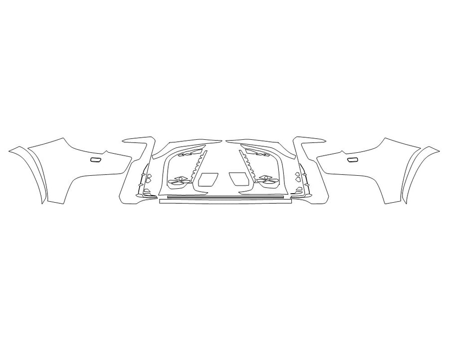 lx Avery Dennison Clear Bra Bumper Precut PPF Diagram