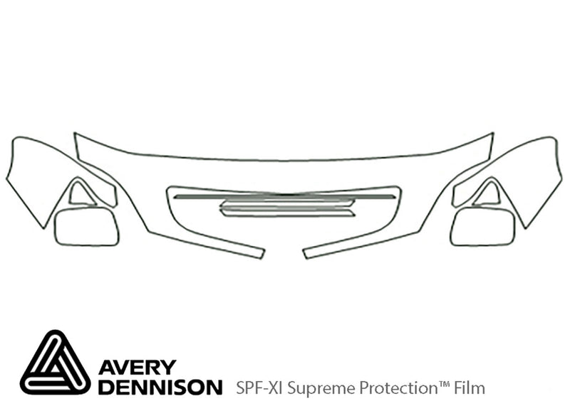 rx Avery Dennison Clear Bra Hood Precut PPF Diagram