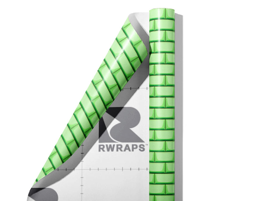 Light Green Brick Wrap Film Sheets~Rwraps Series 914 Light Green Brick Scrolled Sheet~4