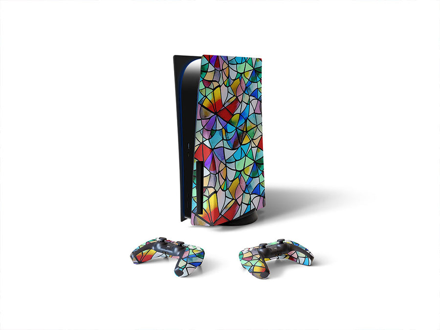lily pads stained glass Sony PS5 DIY Skin
