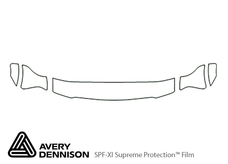 aviator Avery Dennison Clear Bra Hood Precut PPF Diagram