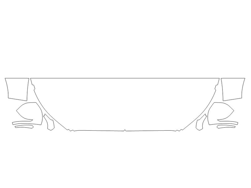 aviator 3M Clear Bra Hood Precut PPF Diagram