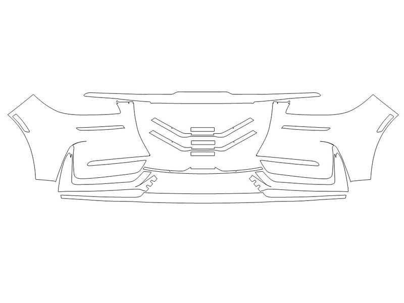corsair Avery Dennison Clear Bra Bumper Precut PPF Diagram