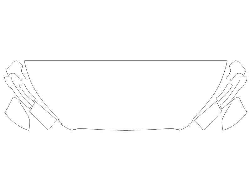 corsair Avery Dennison Clear Bra Hood Precut PPF Diagram