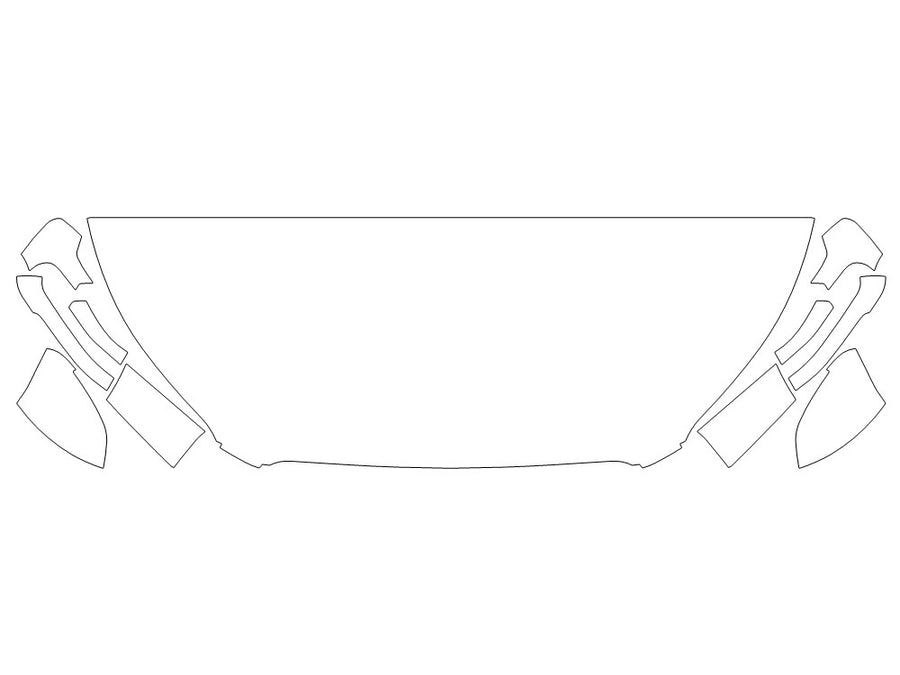 corsair Avery Dennison Clear Bra Hood Precut PPF Diagram