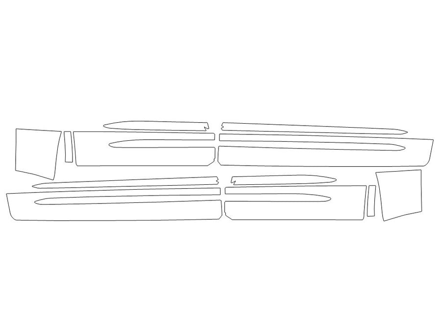 corsair 3M Clear Bra Door Cup Precut PPF Diagram