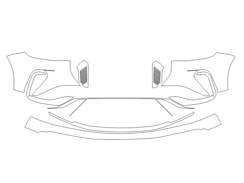 nautilus Avery Dennison Clear Bra Bumper Precut PPF Diagram