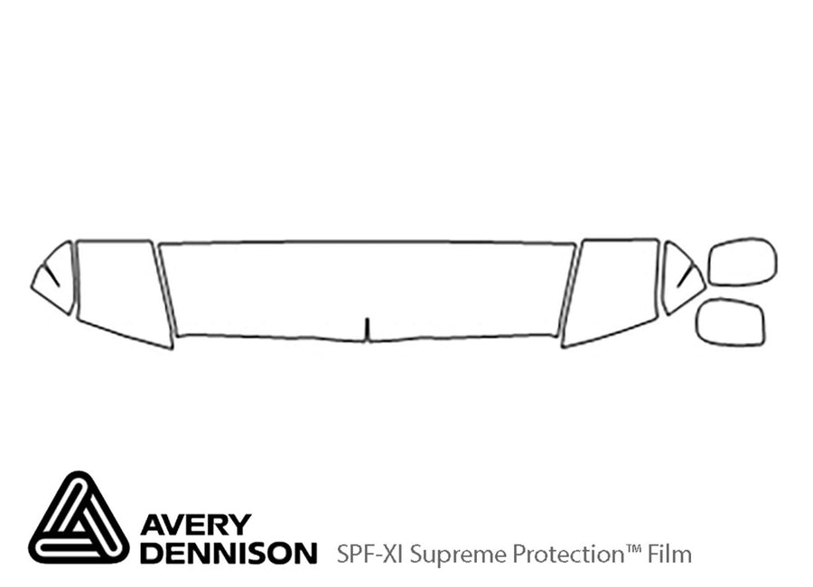 navigator Avery Dennison Clear Bra Hood Precut PPF Diagram