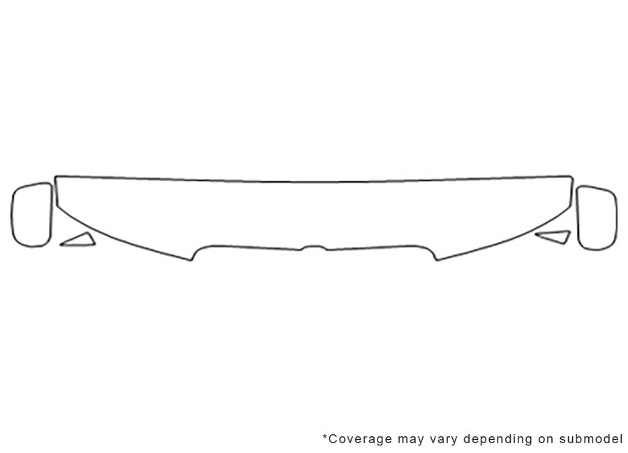 town car 3M Clear Bra Hood Precut PPF Diagram