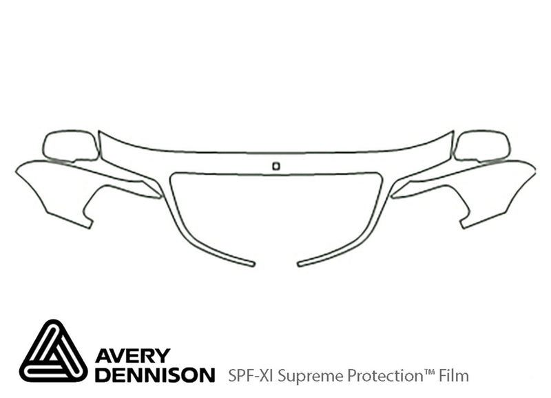 town car Avery Dennison Clear Bra Hood Precut PPF Diagram