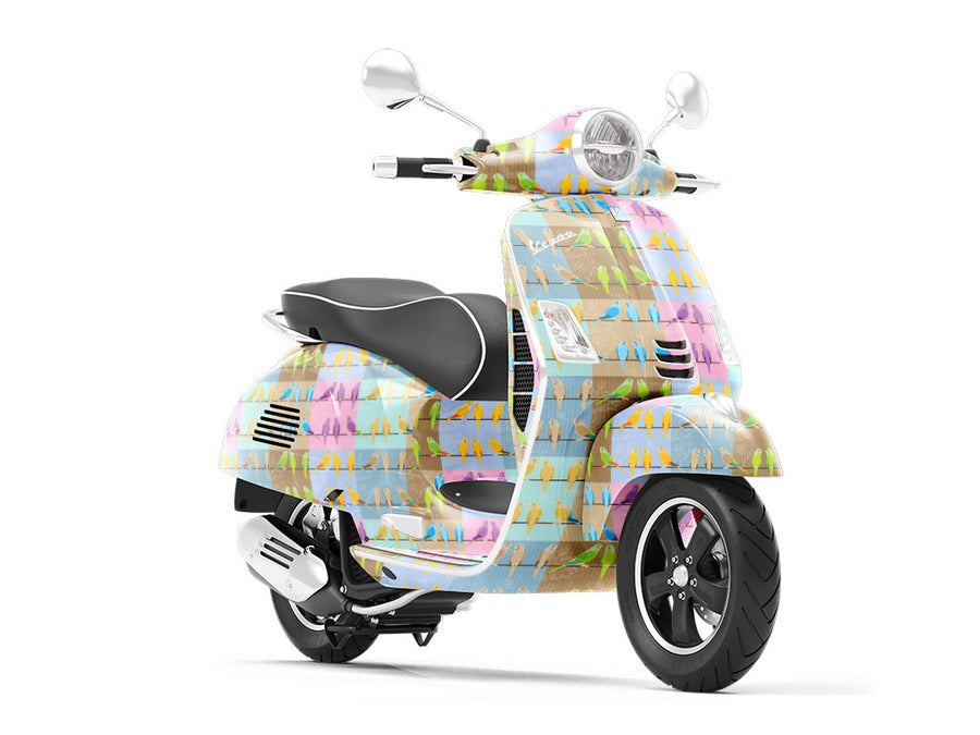 Line Busy Birds Vespa Scooter Wrap Film