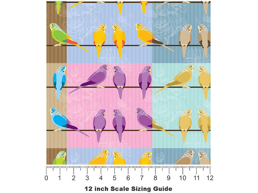 Line Busy Birds Vinyl Film Pattern Size 12 inch Scale~Rwraps Line Busy Birds Sizing Chart~2