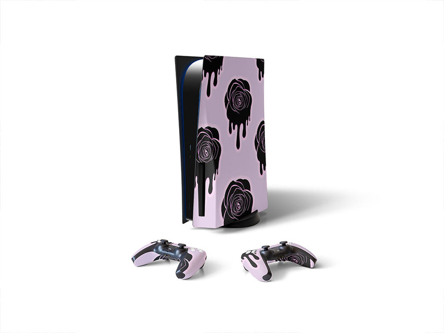 liquid rose gothic Sony PS5 DIY Skin
