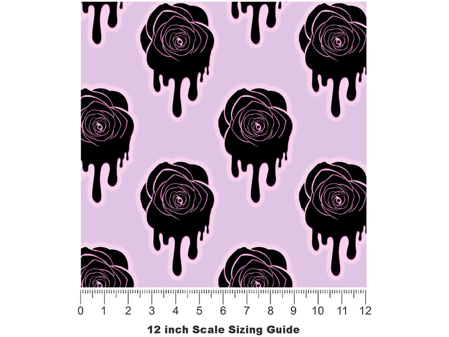 Liquid Rose Gothic Vinyl Film Pattern Size 12 inch Scale~Rwraps Liquid Rose Gothic Sizing Chart~2