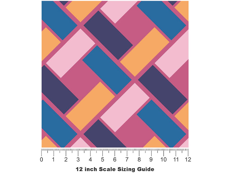 Liseran Purple Brick Vinyl Film Pattern Size 12 inch Scale~Rwraps Liseran Purple Brick Sizing Chart~3