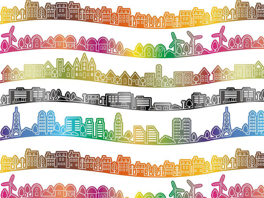 Living Choices Cityscape Vinyl Wrap Pattern~Rwraps Series 914 Digitally Printed Vinyl Wrap~0