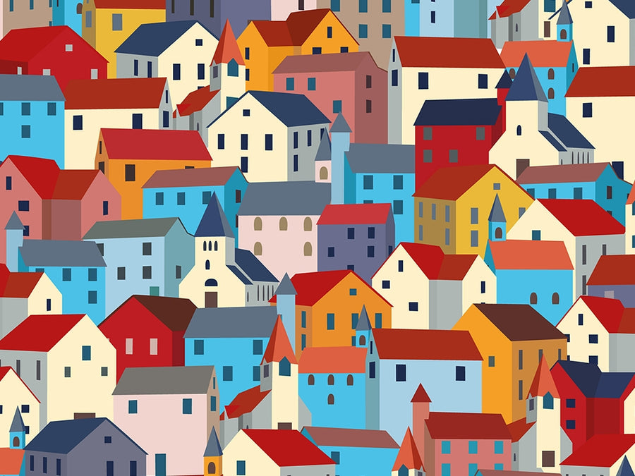 Local Borough Cityscape Vinyl Wrap Pattern~Rwraps Series 914 Digitally Printed Vinyl Wrap~0
