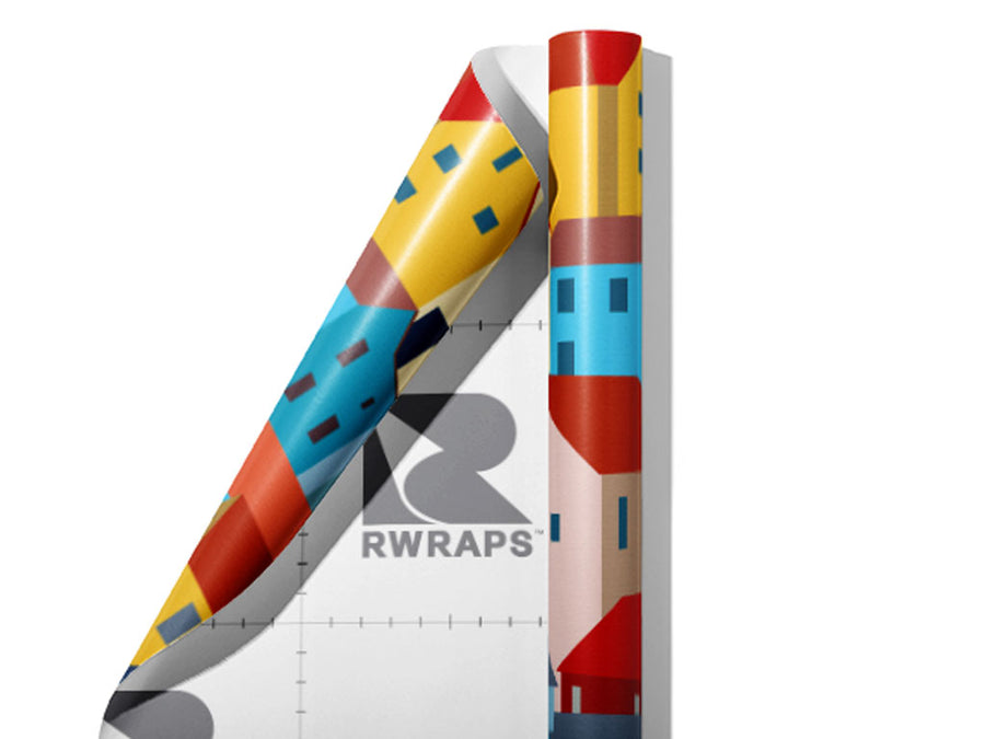 Local Borough Cityscape Wrap Film Sheets~Rwraps Series 914 Local Borough Cityscape Scrolled Sheet~4