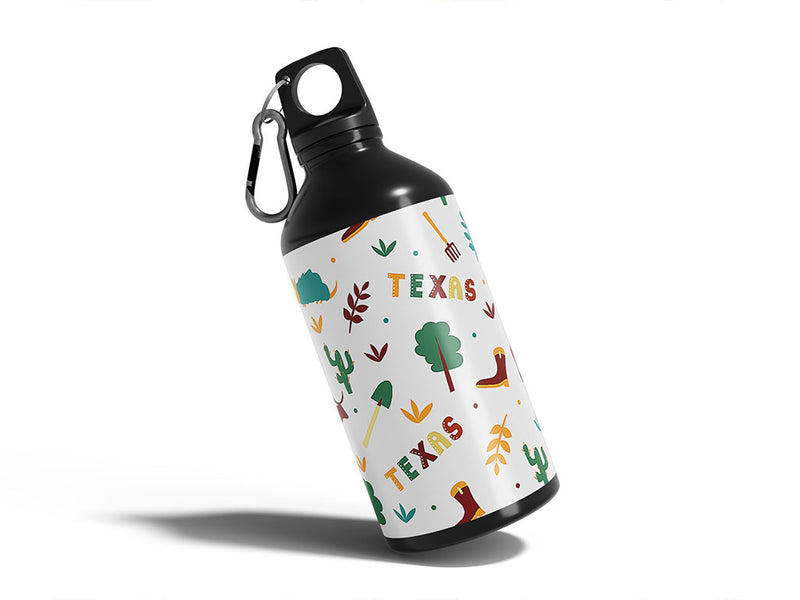lone star Water Bottle DIY Stickers