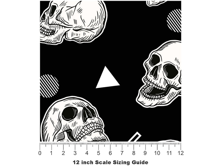 Look Around Halloween Vinyl Film Pattern Size 12 inch Scale~Rwraps Look Around Halloween Sizing Chart~2