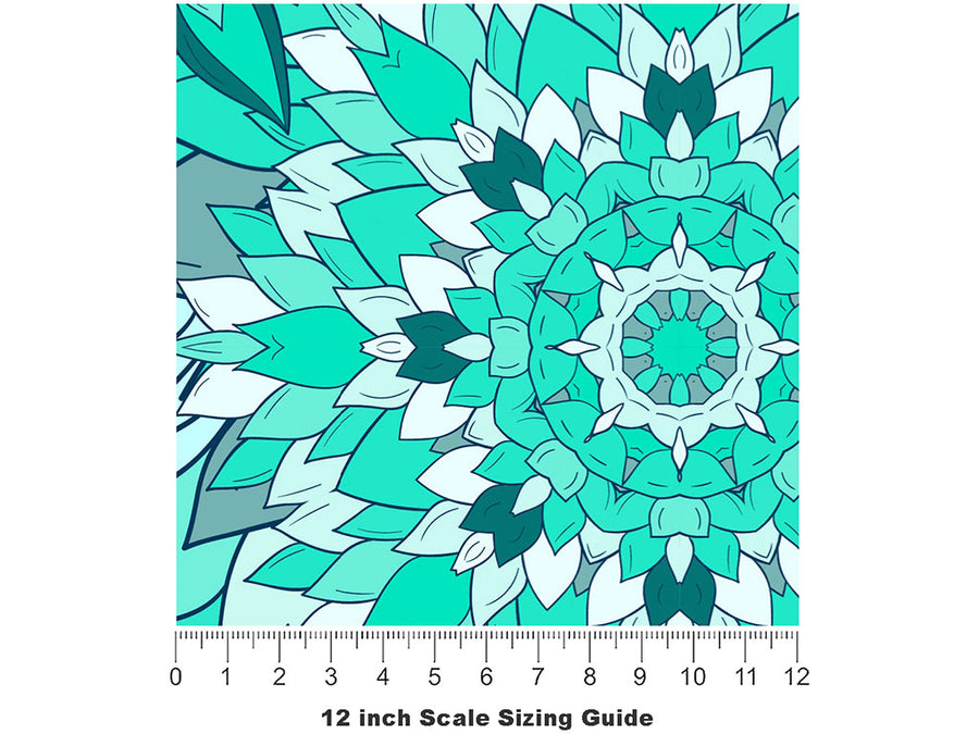 Lost Oasis Floral Vinyl Film Pattern Size 12 inch Scale~Rwraps Lost Oasis Floral Sizing Chart~2