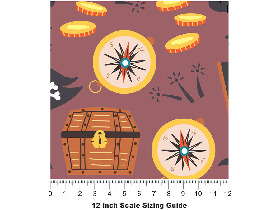 Lost Treasure Pirate Vinyl Film Pattern Size 12 inch Scale~Rwraps Lost Treasure Pirate Sizing Chart~2