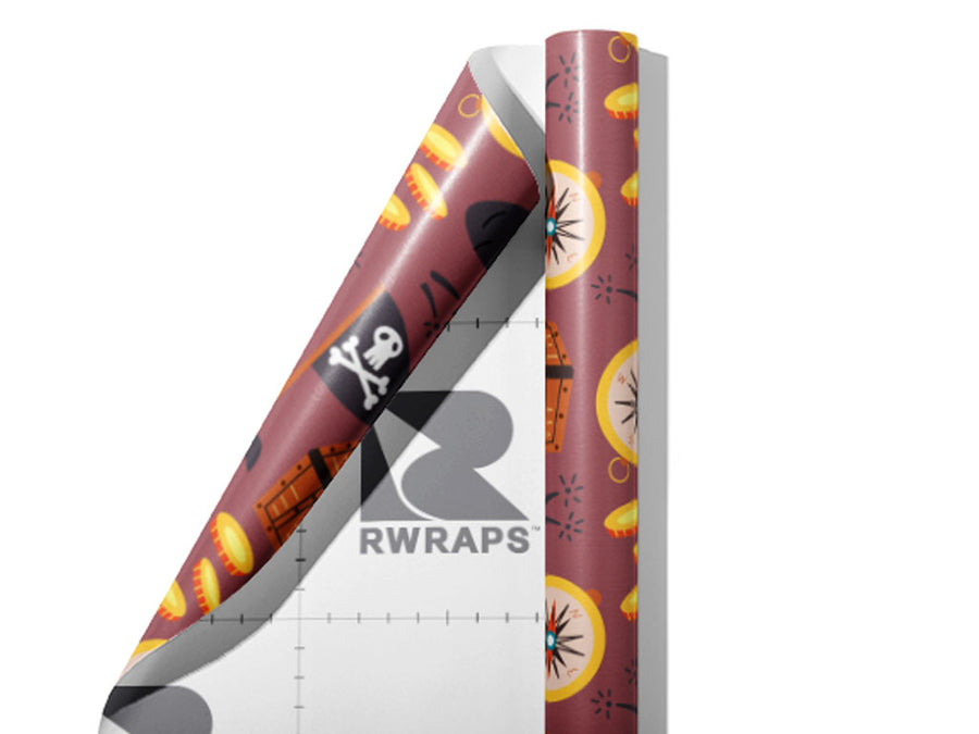 Lost Treasure Pirate Wrap Film Sheets~Rwraps Series 914 Lost Treasure Pirate Scrolled Sheet~3