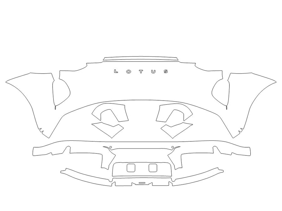 lotus emira 3M Clear Bra Door Cup Precut PPF Diagram