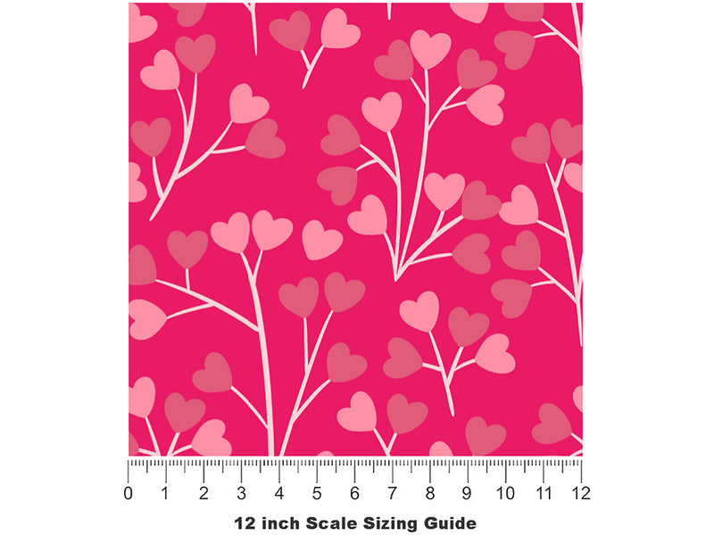 Love Blossom Heart Vinyl Film Pattern Size 12 inch Scale~Rwraps Love Blossom Heart Sizing Chart~2