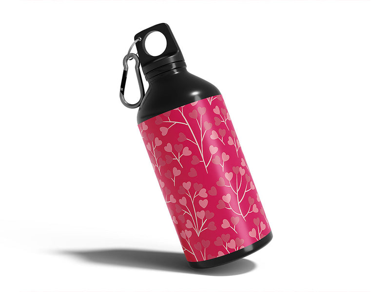 love blossom heart Water Bottle DIY Stickers