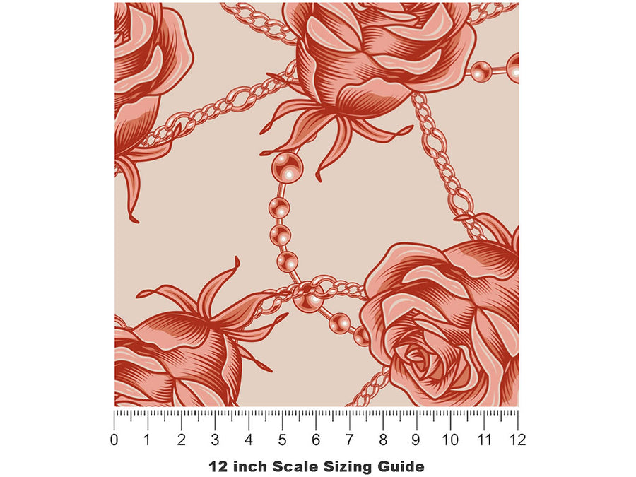 Love Chains Floral Vinyl Film Pattern Size 12 inch Scale~Rwraps Love Chains Floral Sizing Chart~2
