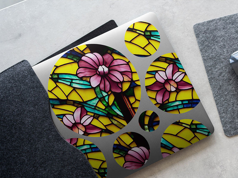 lovely day stained glass DIY Laptop Stickers