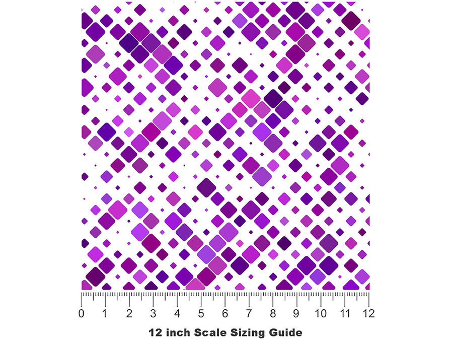 Lovely Iris Mosaic Vinyl Film Pattern Size 12 inch Scale~Rwraps Lovely Iris Mosaic Sizing Chart~2