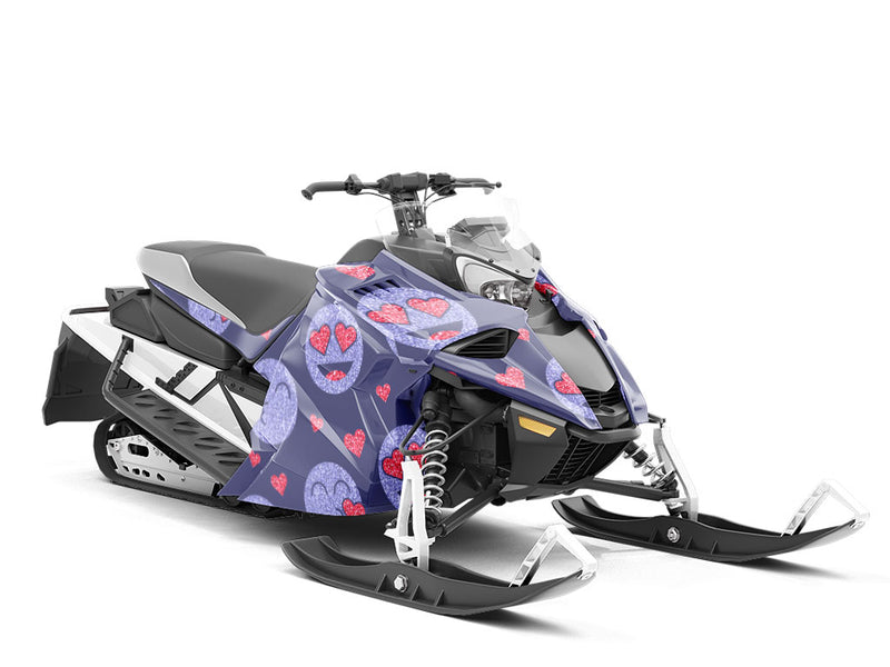 Lovey Dovey Emoji Custom Wrapped Snowmobile