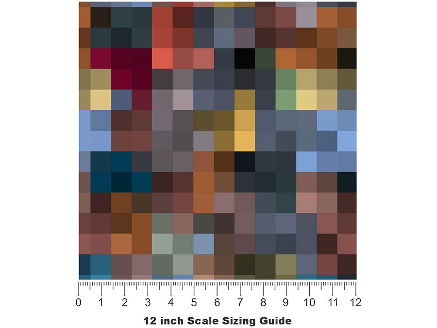 Low-Res Pixel Vinyl Film Pattern Size 12 inch Scale~Rwraps Low-Res Pixel Sizing Chart~2