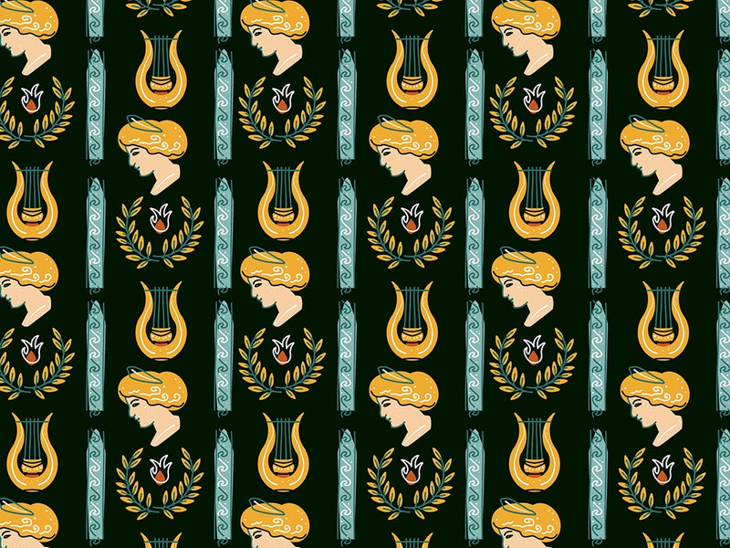 Lyre Lyre Greco Roman Vinyl Wrap Pattern~Rwraps Series 914 Digitally Printed Vinyl Wrap~0