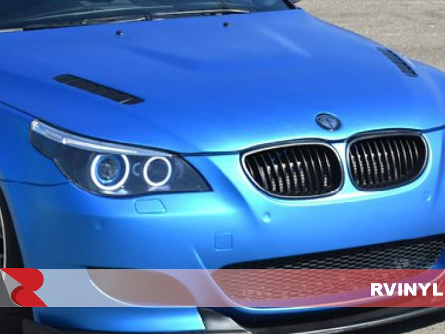 3M 2080 Series Matte Blue Metallic Hood Wrap Side View