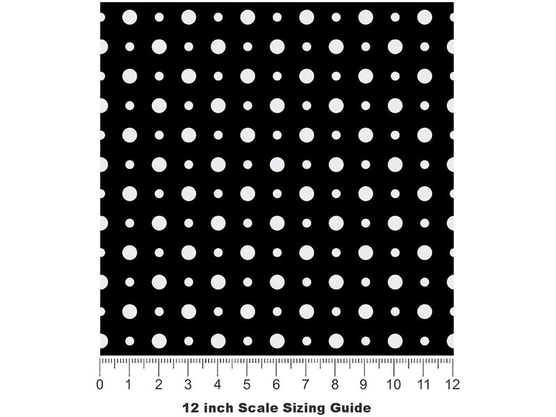 Maddening Monochrome Polka Dot Vinyl Film Pattern Size 12 inch Scale~Rwraps Maddening Monochrome Polka Dot Sizing Chart~2