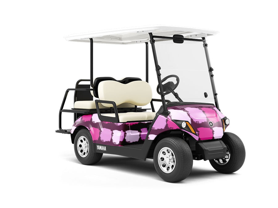 Magenta Brick Wrapped Golf Cart