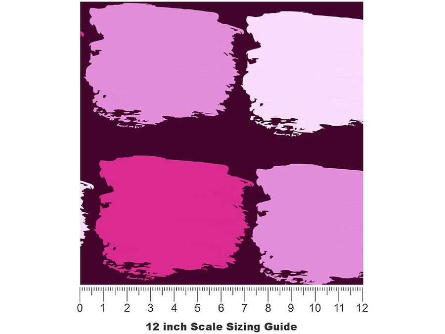 Magenta Brick Vinyl Film Pattern Size 12 inch Scale~Rwraps Magenta Brick Sizing Chart~3