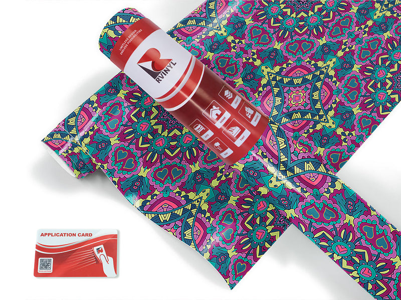 magenta love mandala Craft Vinyl Roll